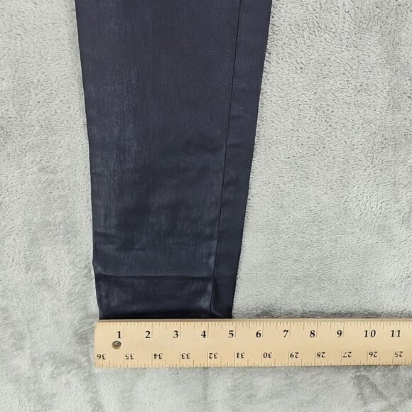 Massimo Dutti Jeans Womens Size 2 Waxed Dark Blue Skinny Fit Low Rise Stretch - Picture 10 of 13